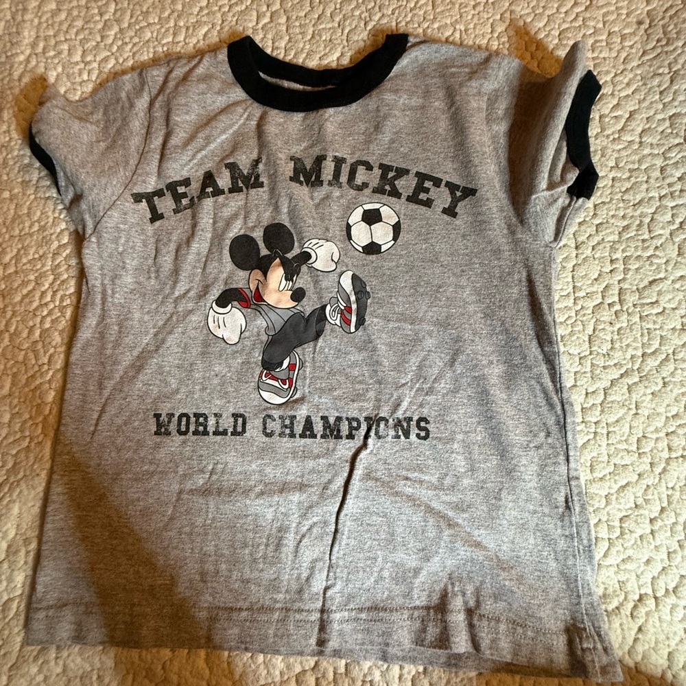Disney Mickey Mouse Soccer Boys Cotton Short Sleeve Tee